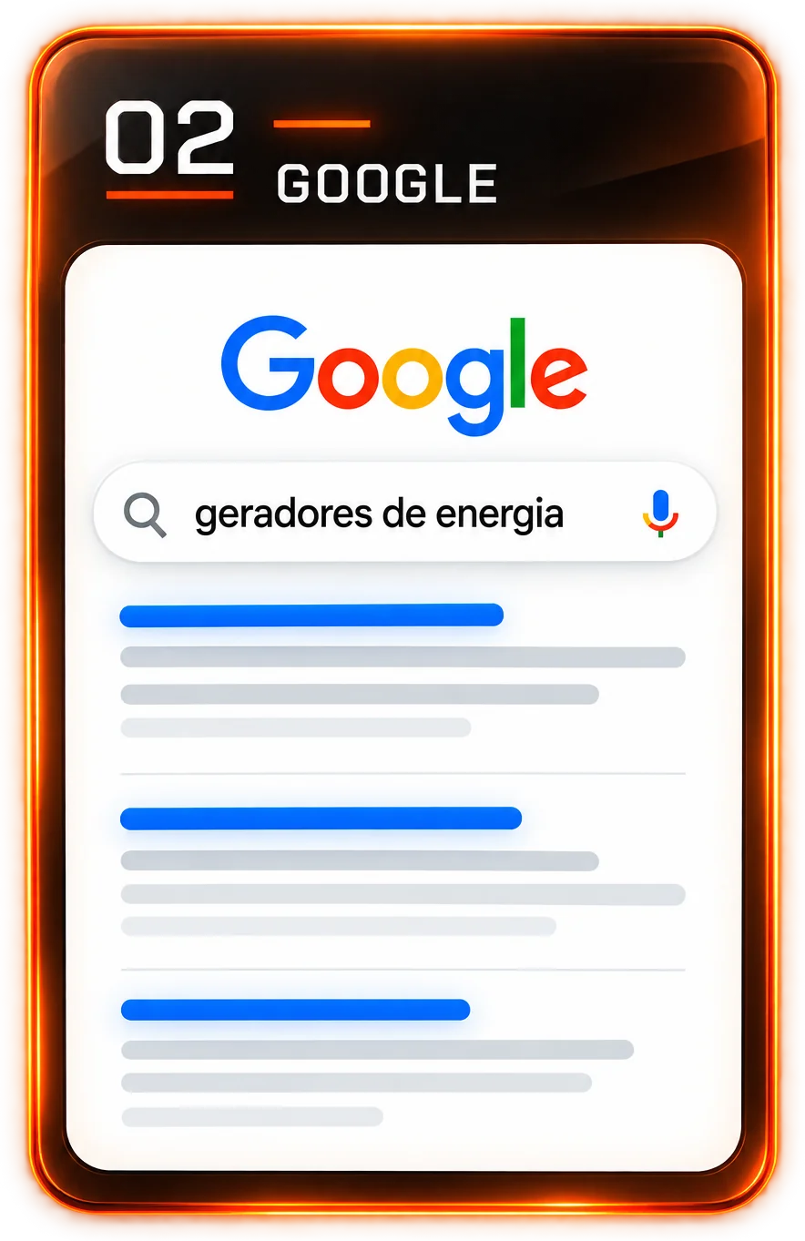 02 · Google — busca por “geradores de energia”.